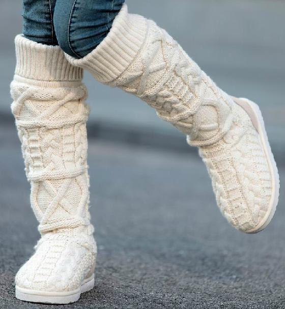 Knitted ugg boots: opis ze zdjęciem