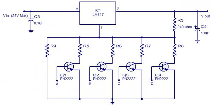 Obwód regulatora napięcia 220V 